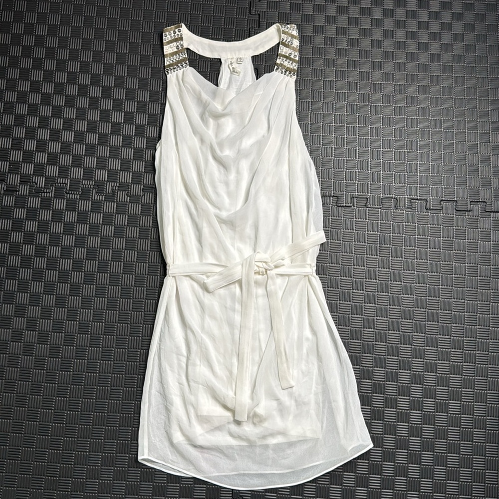Robbi & Nikki by Robert Rodriguez White Halter Sheath Mini Dress